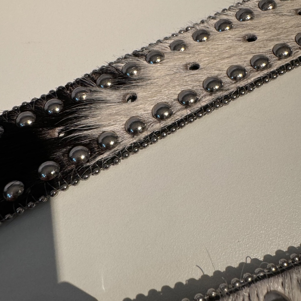 Bejeweled rhinestone studded pony hip belt XL Noona belt bling leather - Picture 3 of 10